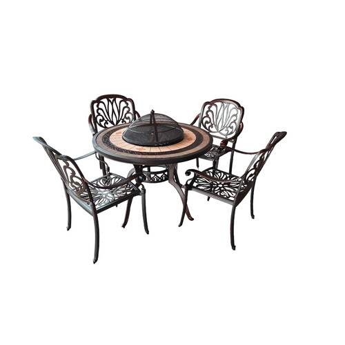 XHF-100 RD DIA 100CM GARDEN SET (1+4) W/BARBECUE SET XHF-100 RD DIA 100CM GARDEN SET (1+4) W/BARBECUE SET